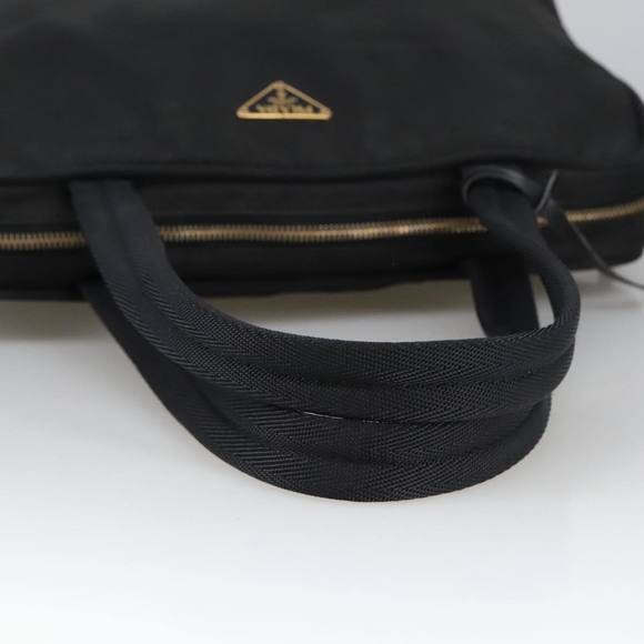PRADA Hand Bag Nylon Black Gold Auth 101157 - Picture 7 of 16